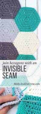 How To Join Crochet Hexagons With An Invisible Seam Crochet Hexagon Granny Square Crochet Pattern Crochet Tutorial