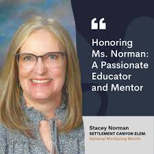 In honor of National Mentoring Month, we are thrilled to spotlight Stacey  Norman, the New Educator Mentor at Settlement Canyon Elementary. With a  genuine love for helping and getting to know people,