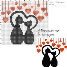 Plus, use our caption/border maker tool to chart your own words. Lovely Cats With Red Hearts Free Cross Stitch Pattern 100x92 2 Colors Free Cross Stitch Patterns By Alex