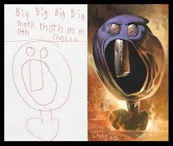 From The Imagination Of A Child Dave Devries Illustrates The Drawings Of Young Kids Childrens Drawings Drawing For Kids Monster Drawing