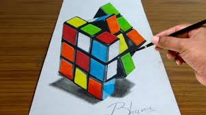 Do you want to learn how to draw a rubik's cube super easy for kids. 3d Drawing Rubicks Cube Illusion Drawing How To Draw 3d Drawing Youtube