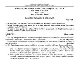 Aveți mai jos subiectele date și baremele de corectare(la finalul articolului le găsiți și în format pdf), la uman (+pedagogic) și real. Evaluarea NaÈ›ionalÄƒ 2020 È™i Bacalaureat Baremele Pentru Testele De Antrenament Setul 7 Stiriedu