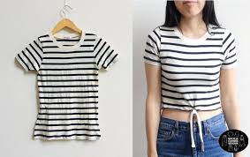 In this zero waste #refashion, learn to make an asymmetrical crop top, ruffled crop top, puff sleeve top, tie front crop top and side ruched crop top. No Sew Crop Top From T Shirt Fashion Wanderer