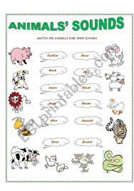 Animals Sounds Esl Worksheet By Trisnagt