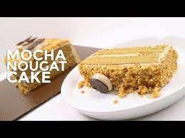 Bolu Mocha Dengan Taburan Kacang Nougat Mocha Nougat Cake Youtube Kue Lezat Kacang Kue