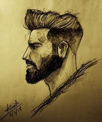 Man Face Side Part Man Sketches Side Face Drawing Face Sketch Beard Drawing