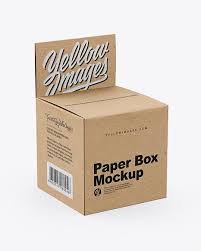 Kraft Box Mockup Half Side View High Angle Shot In Box Mockups On Yellow Images Object Mockups Box Mockup Free Psd Mockups Templates Mockup Free Psd