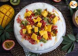 Pavlova De Frutas Tropicales Receta Petitchef Recette Fruits Exotiques Pavlova Fruits