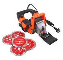Mauernutfräse 5200W Profi Schlitzmaschine Mit Laserführung 10500r/min Mit 5  Sägeblättern Max Nuttiefe Und-Breite 45 x 72 mm Für Das Nuten Und ...
