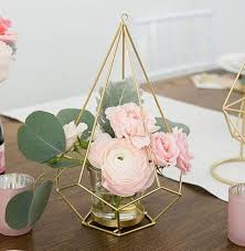 Gold Geometric Centerpieces Set Of 12 Wire Prism Wedding Etsy In 2020 Geometric Centerpiece Flower Centerpieces Wedding Geometric Candles