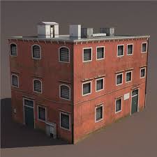 Prison Building Low Poly 3d Model Low Poly 3d Models Low Poly 3d Building