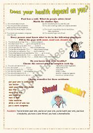 English modal verbs are special verbs that are used to show possibility, ability, permission, and so forth. Health And Modal Verbs Esl Worksheet By Anutka