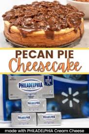 Beat cream cheese, sugar, flour and vanilla with mixer until well blended. New York Style Pecan Pie Cheesecake Recipe