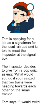 Switch One Train To Another Track What If The Lever Broke Asks The Inspector Then I D Run Down To The Tracks And Use The Manu Smart Jokes How To Apply Job