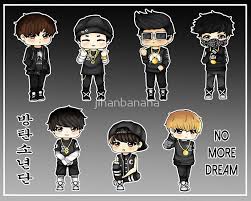 Bangtan Boys No More Dream Chibi Sticker By Jihanbanana Cartoon Photo Chibi Fan Art