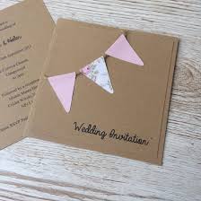 Afternoon Tea Classic Fold Vintage Bunting Wedding Invitation Afternoon Tea Wedding Handmade Wedding Invitations Wedding Invitations Stationery