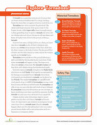 Most tornadoes are frequent in the tornado alley because all the necessary ingredients for a tornado come together mainly in this place. Tornado Science Worksheet Education Com