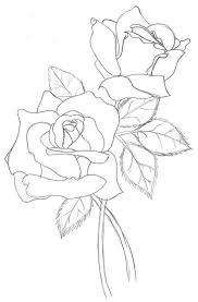 Realistic Rose Drawing Outline Rose Embroidery Pattern Outline Drawings Realistic Rose Drawing