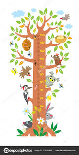 Fairy Tree With Animals Meter Wall Or Height Chart Stock
