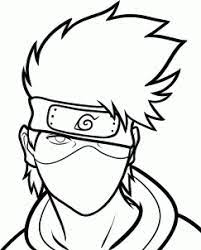 Draw a kidney bean for the nose's nostril. How To Draw Kakashi Easy Step 7 Naruto Drawings Easy Kakashi Drawing Naruto Sketch