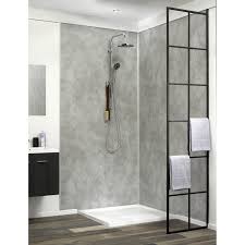Dalle Murale Pvc Grise Blanche Dumawall Chicago L 90 X L 50 Cm X Ep 5 Mm Avec Images Parement Mural Pvc Salle De Bain Revetement Mural Douche