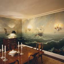Such an accent wall doesn't require much time, effort or money to decorate it, so it's a cool idea. Murals American Traditional Dining Room New York By Anne Harris Studio Houzz