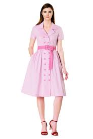 Below Knee Length Dresses Belt Dresses Casual Event Dresses Collared Dresses Double Button Fr Vintage Dresses 50s 1950s Fashion Dresses Plus Size Dresses