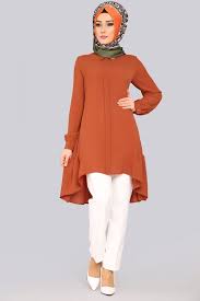 Yeni Urun Firfir Detay Peplum Tunik Kiremit Urun Kodu Akt110 49 90 Tl Basortusu Modasi Moda Stilleri Islami Moda