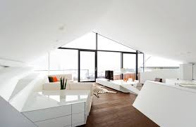 Interior design and build @ infinite creativity. Slope Roof House With Futuristic Interiors