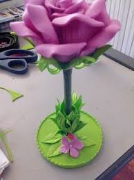 Caneta De Flor De Eva Passo A Passo Herthal Art S Artesanato Com Espuma Canetas De Flores Canetas Decoradas Em Eva