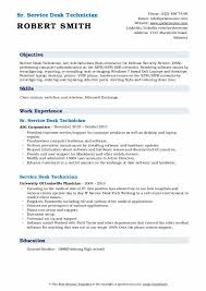 To become a help desk technician and be successful in the field, strong customer service skills are normally required. Service Desk Technician Resume Samples Qwikresume