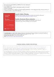How to teach phonics to children & why is phonics so important in teaching kids how to read? Pdf Benefits Of Systematic Phonics Instruction