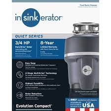 Insinkerator evolution compact 3/4 hp. Insinkerator Evolution Compact 3 4 Hp Garbage Disposer 8 Year Warranty 50375006794 Ebay