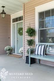 Painted Porch Bench Miss Mustard Seed Green Front Doors House With Porch Porch Bench