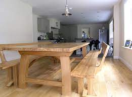 A Picture Sent In By Our Customer Of His 10 Seat Contemporary Refectory Table With Two Zen Benche Kitchen Table Oak Dining Bench With Back Bespoke Dining Table