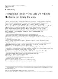 Pdf Humankind Versus Virus Are We Winning The Battle But Losing The War