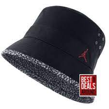 Nike Jordan Jumpman Elephant Print Youth Boys Kids Bucket Hat Cap Black Michael Airjordan Bucket Estilo
