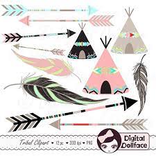 Tribal Arrow Clip Art Digital Feather Teepee Clipart Aztec Native American Feather Clip Art Feather Painting Clip Art