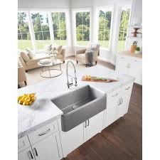 Or stainless steel materials that are commonly used for apron front sinks. Blanco Ikon 401780