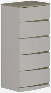 This drawer is a much better bang for the buck than most fabric dressers on the market. Eros Cashmere High Gloss With Havana Oak 5 Drawer Tall Chest Cfs Furniture Uk