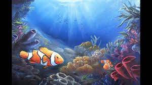 An under water scene begins with some decisions about the light source, the color of the water, the color of the sea floor etc. Have You Ever Been To An Aquarium And Looked At The Clownfish And Wondered How You Would Kevin Hill Paintings Amazing Art Painting Landscape Paintings Acrylic