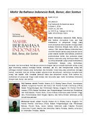 Jul 15, 2020 · buku pegangan guru dan siswa kurikulum 2013 edisi 2014 matematohir. Pdf Mahir Berbahasa Indonesia Dengan Baik Benar Dan Santun Puji Santosa Drs M Hum Apu Academia Edu