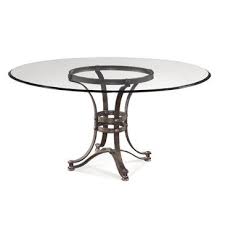 Bassett Tempe 60 Inch Round Glass Dining Table W Metal Base Glass Dining Table Glass Round Dining Table Dining Table Bases