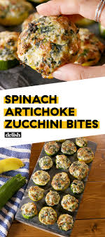 Spinach Artichoke Zucchini Bites Recipe Zucchini Bites Recipe Recipes Zucchini Bites
