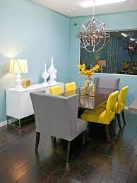 On the other hand, if your kitchen room lacks natural light, you can compensate it by adding bolder shades of these colors. Design Star Season 7 Photo Highlights From Episode 7 Dining Room Blue Dining Room Colors Yellow Dining Room