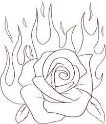 How To Draw A Flaming Rose Step 5 Roses Drawing Rose Drawing Flower Drawing