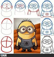 Basteln mit und für kinder: Minion Zeichnen Tutorial Zeichnen Lernen Kunstzeichnungen Minion