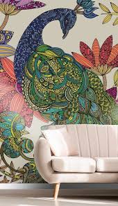 Peacock Puzzle In 2020 Wall Murals Doodle Wall Wallpaper
