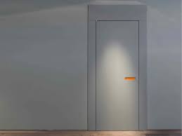 Modern Design For Interior Door Painted In Pale Grey With Wide Header Painted Interior Doors Painted Doors Interior Door Styles