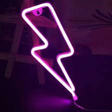 Lightning Bolt Neon Light Led Purple Led For Bedroom Pink Neon Sign Bar Sign Lights Led Wall Art Thunder Pink Neon Sign Neon Signs Pink Neon Lights